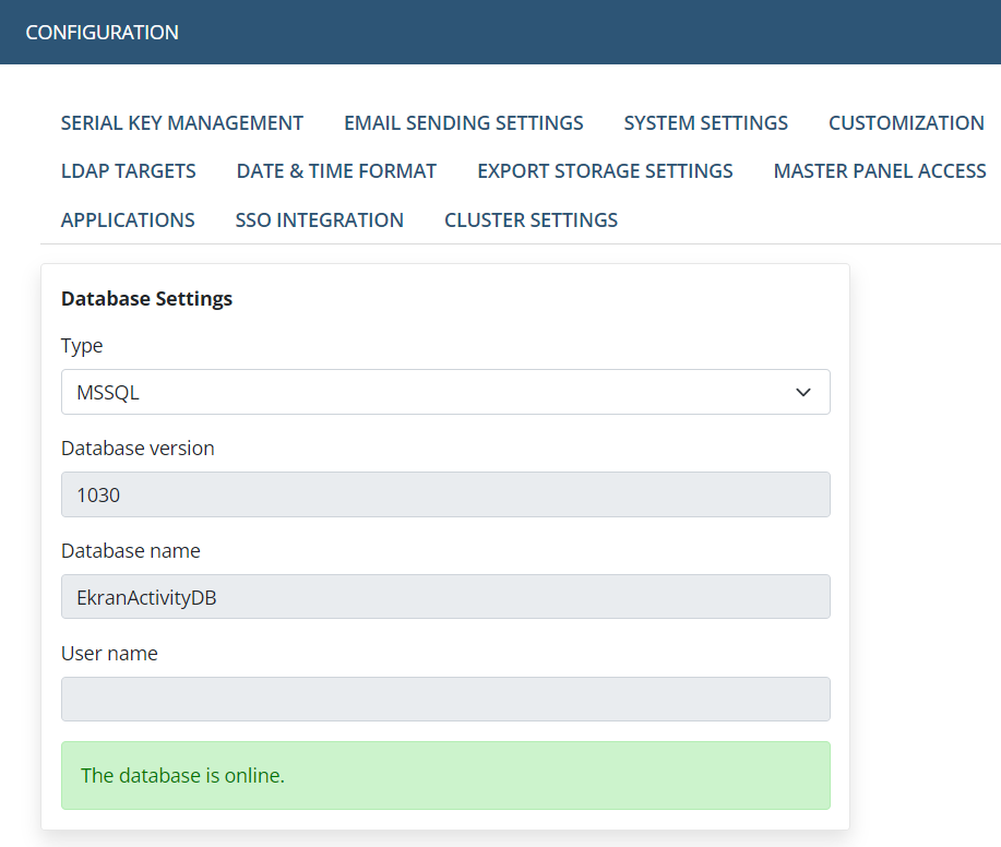 Defining Database Management Settings